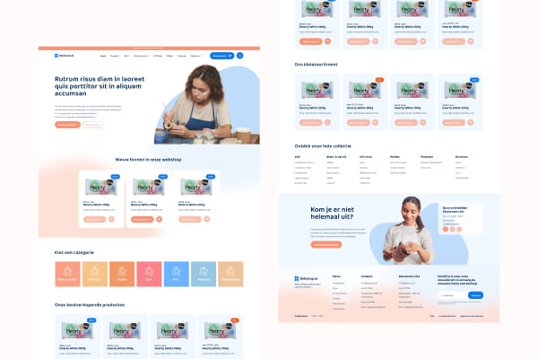 De redesign van de homepagina van Kleishop